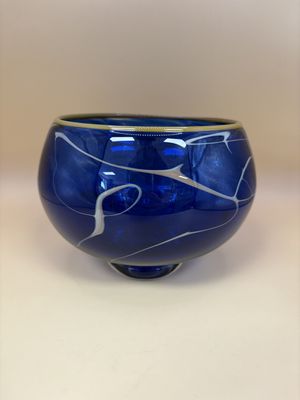 Glass. Romania. PartyLite Cobalt Blue Votive Tealight Candle Holder.