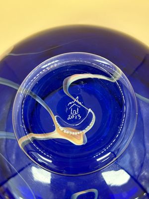Glass. Romania. PartyLite Cobalt Blue Votive Tealight Candle Holder.