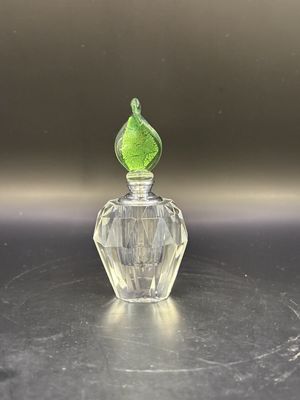 Glass. USA. Two's Company. Va Bene Murano Glass Perfume Bottle w/Green Stopper. NIB. 3.5"H