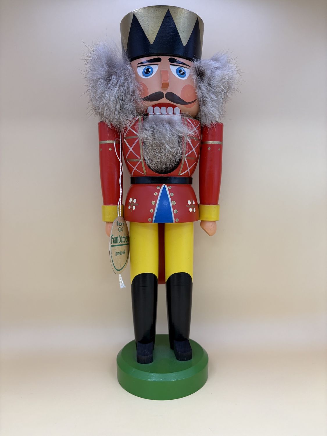 Nutcracker. West Germany. Expertic. Soldier. Red Uniform w/ Yellow Pants. 12&quot;H