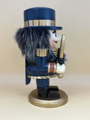 Nutcracker. Germany. Blue and Gold Soldier with Sword. 7"H
