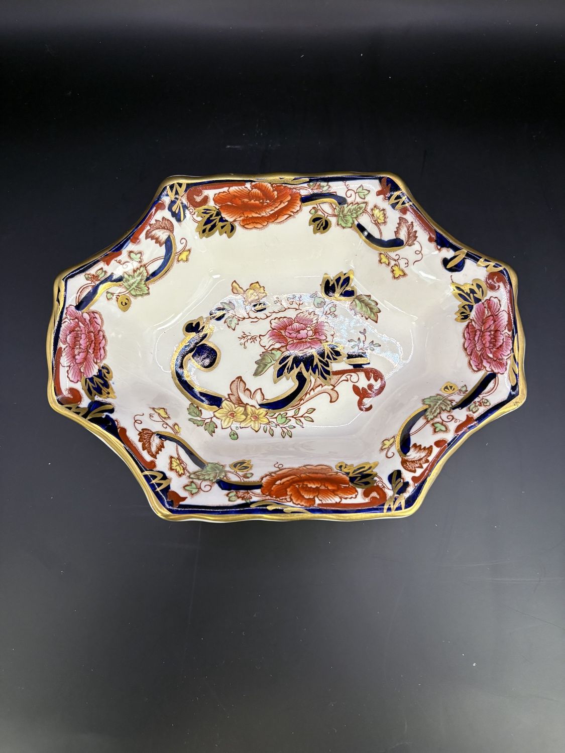 Porcelain. England. Nut Dish. Blue. Masons Mandalay. 7&quot;W