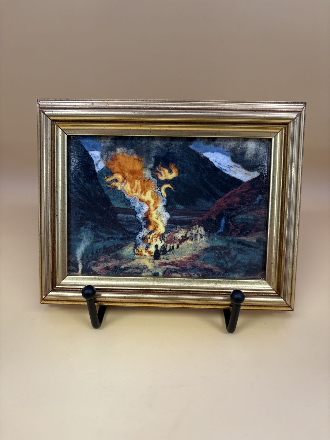 Artwork (Other). Norway. Porsgrund. Desktop Porcelain Replica of Vintage Painting &quot;Our Land 1911&quot;