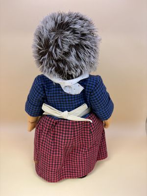 Doll. Germany. Steiff. Micki. White Apron &amp; Blue Blouse. 12"H