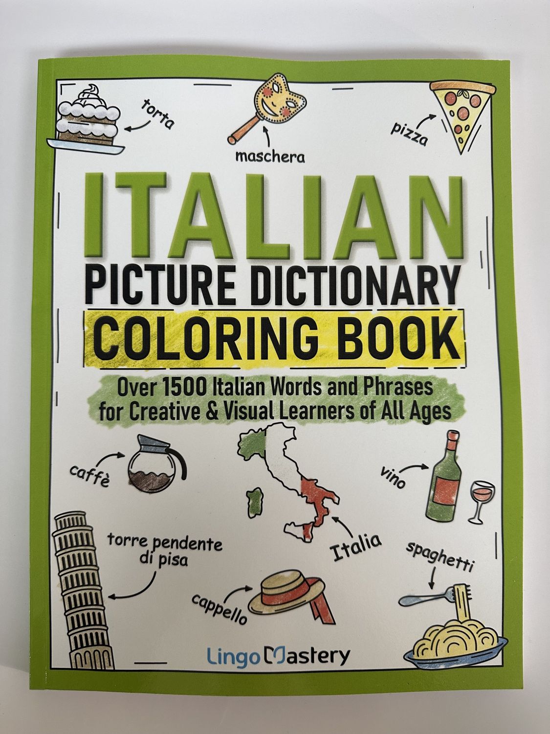 Book. USA. Italian Picture Dictionary Coloring Book. 2025. 190 pages
