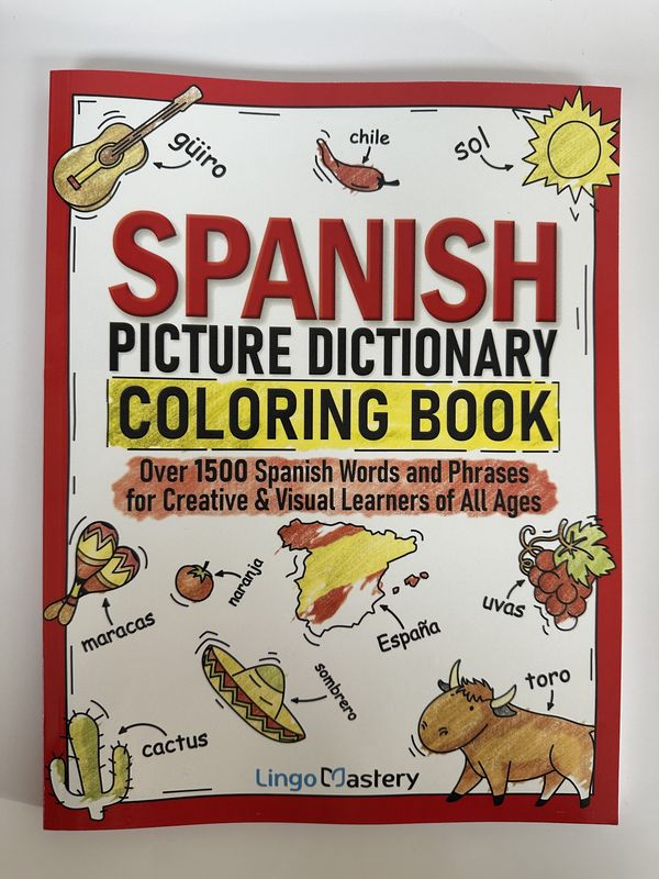 Book. USA. Spanish Picture Dictionary Coloring Book. 2025. 184 pages