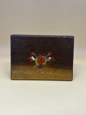 Wood. Box. Flag Design. Rectangle. 4"W.