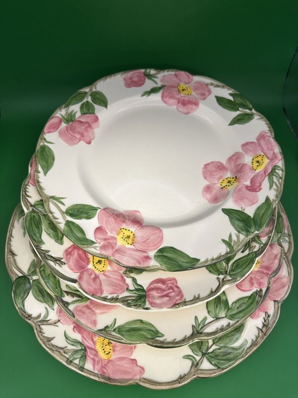 Dinnerware Set. USA. Franciscan. Desert Rose. 3-Piece Set (1 Dinner Plate + 2 Salad Plates)
