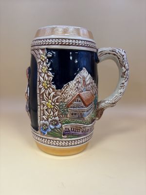Stein. West Germany. Man &amp; Woman Pictured. Also, Edelweiss Border &amp; Countryside Image. 6.25"H