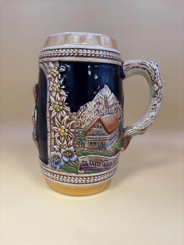 Stein. West Germany. Man &amp; Woman Pictured. Also, Edelweiss Border &amp; Countryside Image. 6.25&quot;H