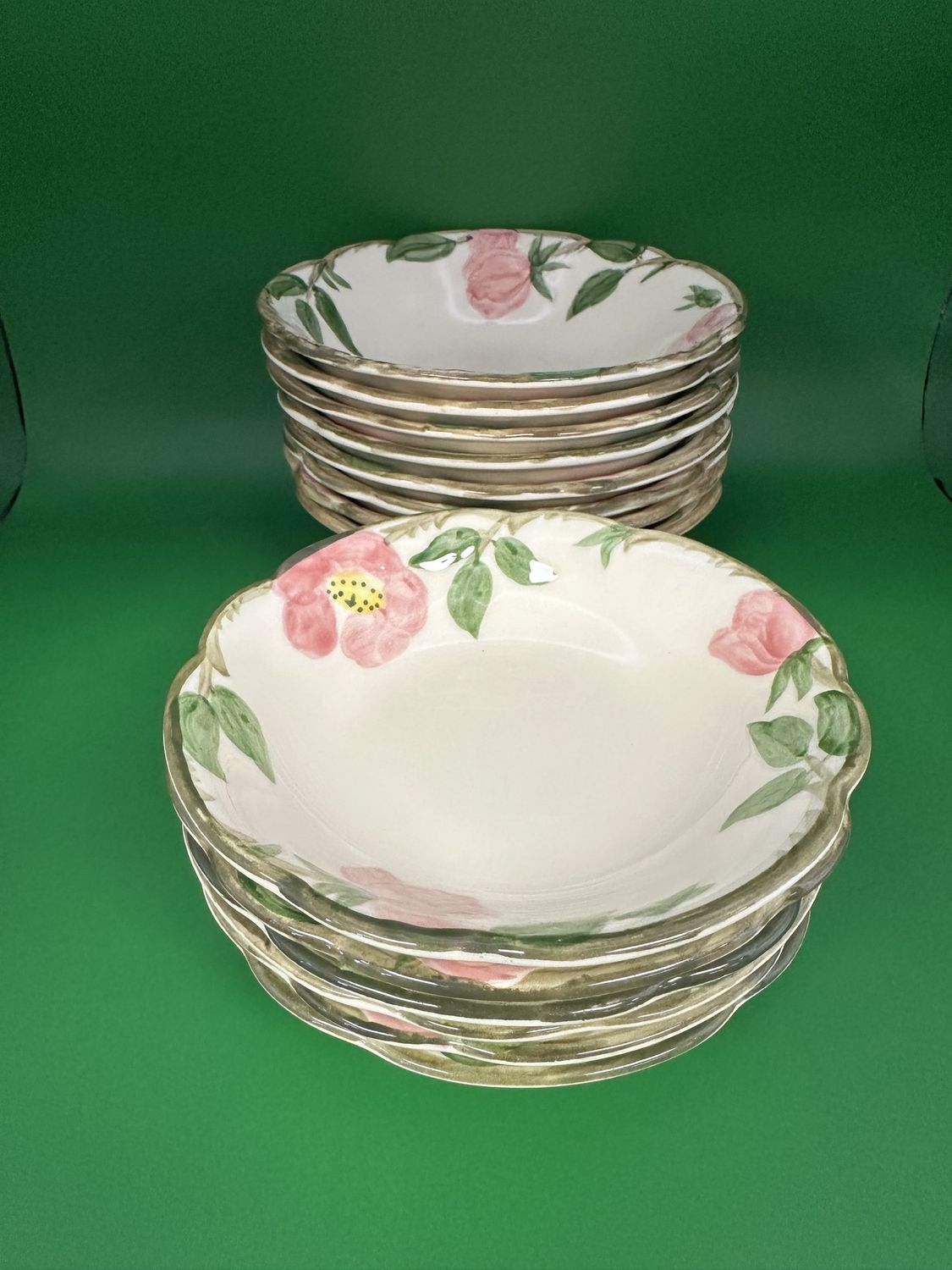 Dinnerware Set. USA. Franciscan. Desert Rose. 14-Piece Set (Eight 6&quot; Bowls + Six 5.25&quot; Bowls)