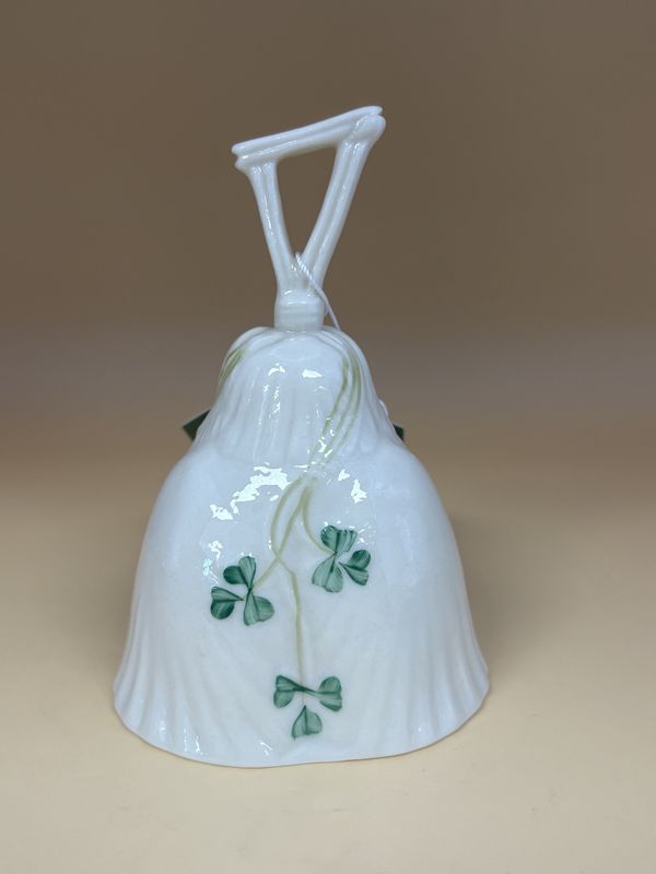 Porcelain. Ireland. Belleek. Shamrock Bell. 5&quot;H [6th Mark/Green: 1965-1980]