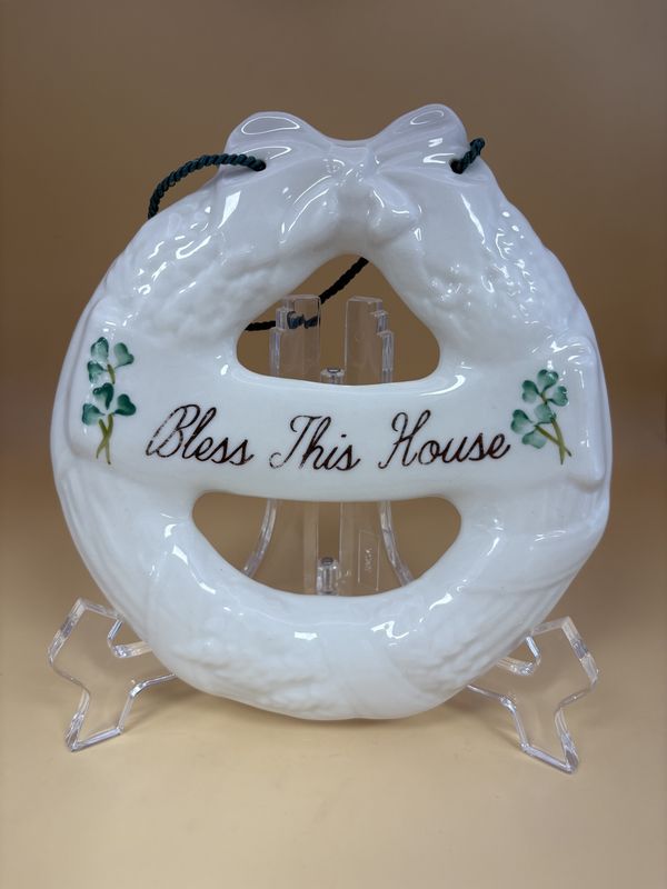 Porcelain. Ireland. Belleek. Blessing Wreath Ornament
