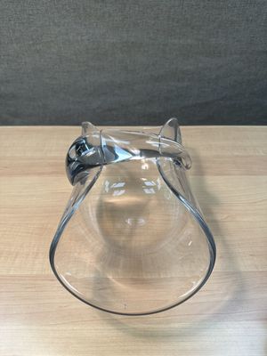 Glass. Heavyweight Handblown Open-sided Glass Basket. 13.25"W