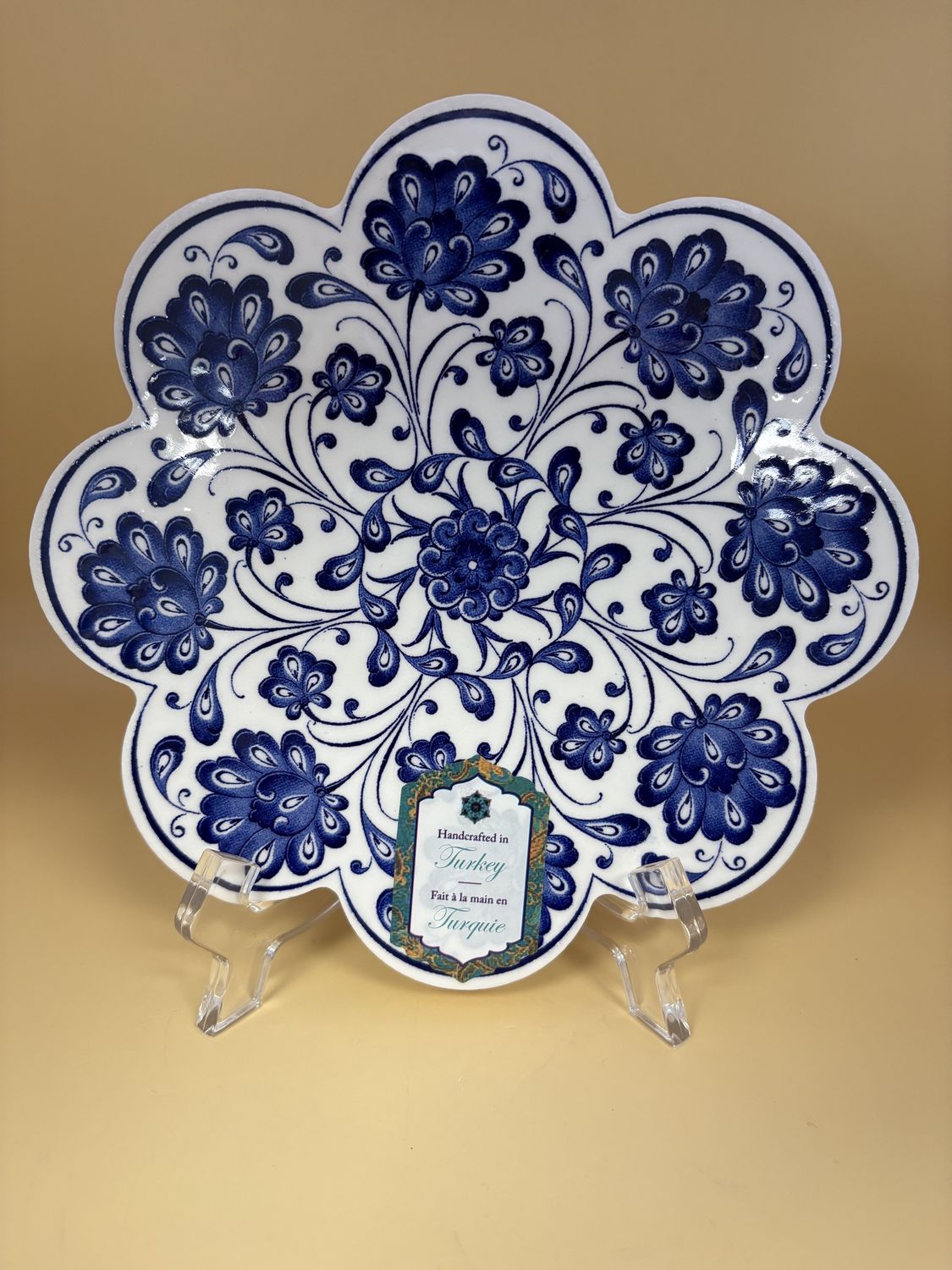 Housewares. Turkey. Ceramic Trivet w/Scalloped Edge. Floral Pattern (Set of Two). 7.25"W