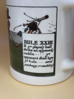 Stein. Germany. Delano Studios. Perrier Rules of Golf XXII Beer Mug. 1989. 5"H