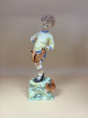 Figurine. England. Royal Worcester. "October" Boy of the Month. 7.5"H