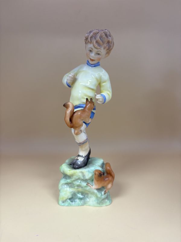 Figurine. England. Royal Worcester. &quot;October&quot; Boy of the Month. 7.5&quot;H