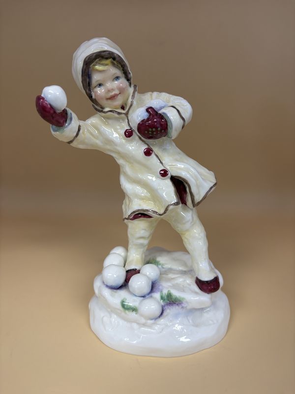 Figurine. England. Royal Worcester. &quot;December&quot; Boy of the Month. 6.5&quot;H
