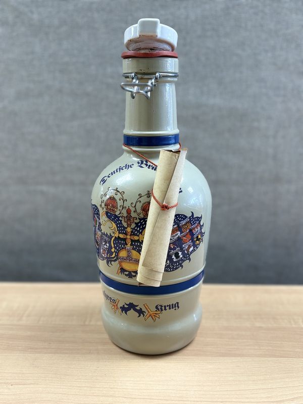 Ceramic. Germany. Deutiche Brauftatten. Beer Growler. 13.5&quot;H
