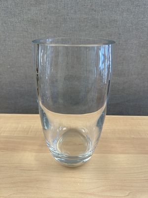 Crystal. Modern Vase with Thick Walls, Clear. 5.5"W x 10"H