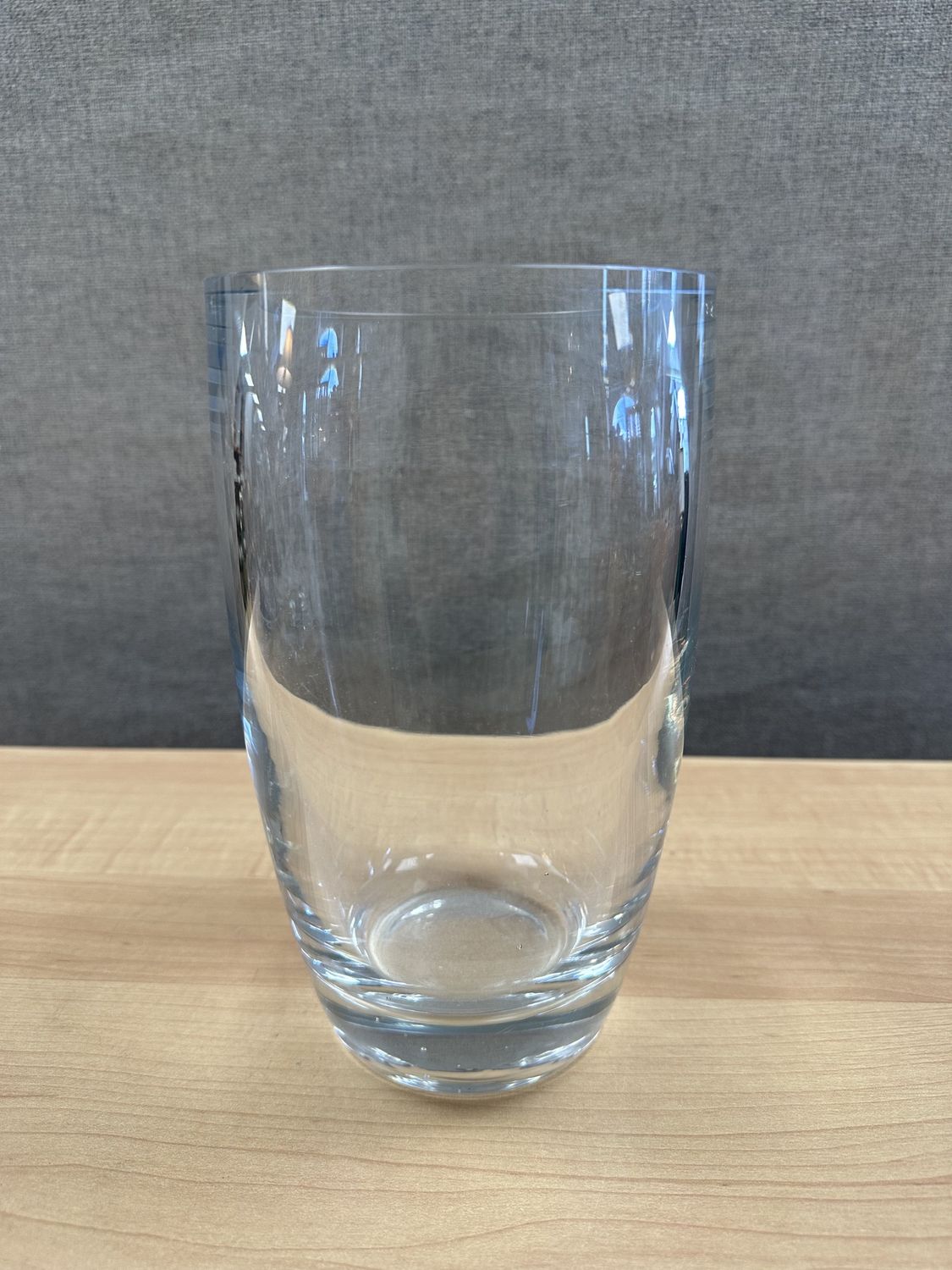 Crystal. Modern Vase with Thick Walls, Clear. 4.75&quot;W x 8.25&quot;H