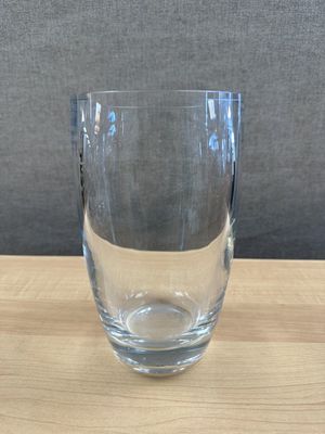 Crystal. Modern Vase with Thick Walls, Clear. 4.75"W x 8.25"H