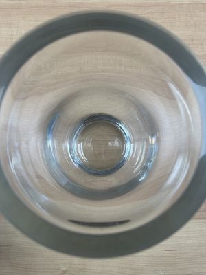 Crystal. Modern Vase with Thick Walls, Clear. 4.75"W x 8.25"H