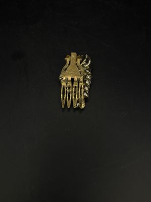 Jewelry. Hair Clip. Gold w/ Rhinestones. Swirl Design. 1.5"H