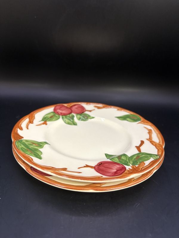 Ceramic. USA. Franciscan. Apple Pattern. Plate (Bread/Dessert). Late 1960. Set of 2. 6.38&quot; W