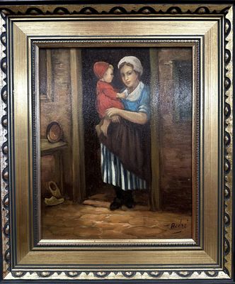 Artwork (Painting). Cornelis Bouter. Framed#2. 14"W x 16"H