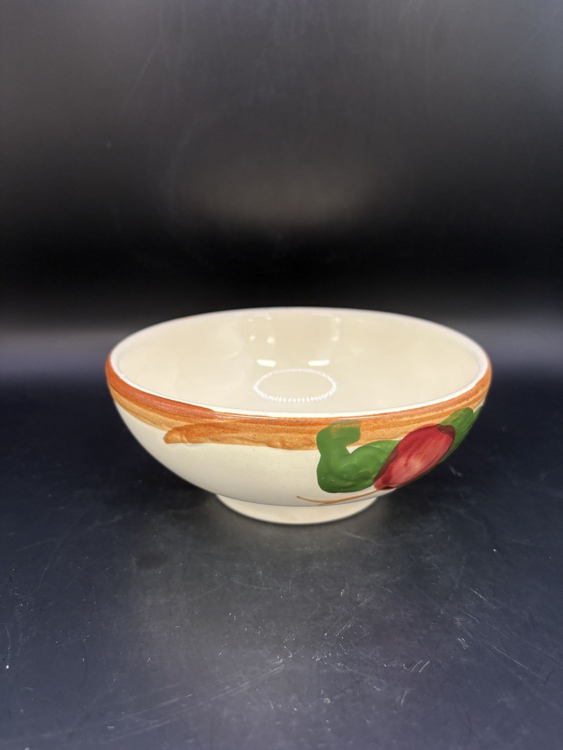 Ceramic. USA. Franciscan. Apple Pattern. Bowl (Cereal). 1979-1984. 5.5&quot; W