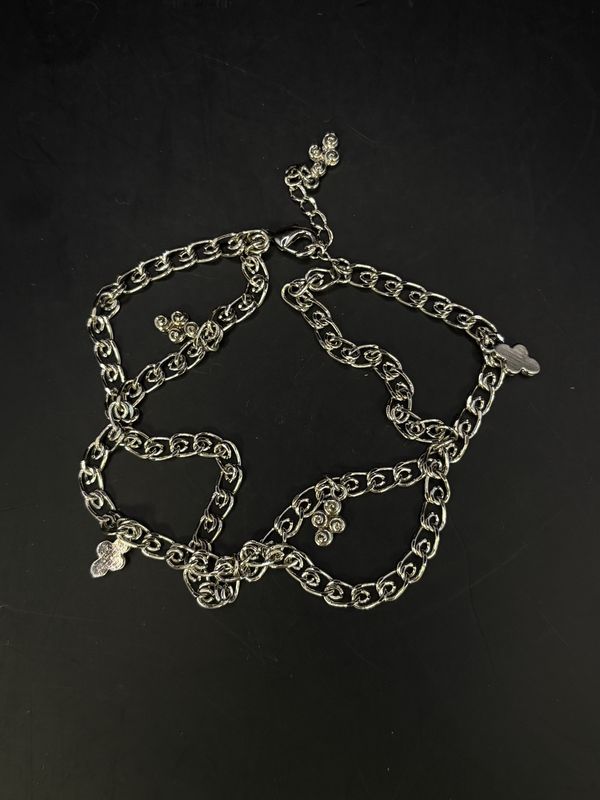 Jewelry. Silver Tone Chains w/ Charms. 5&quot;L