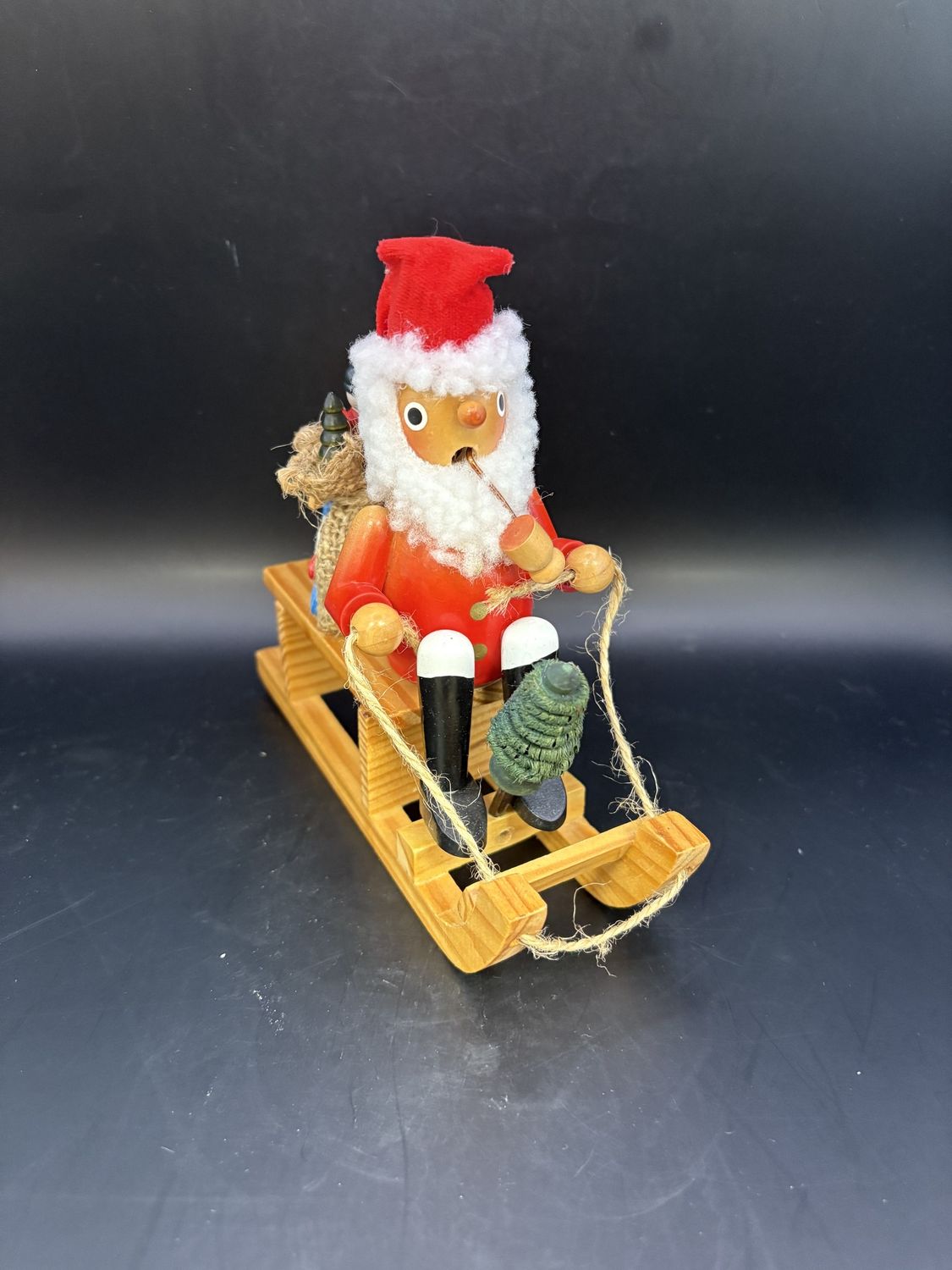 Smoker. Germany. Steinbach. Nico on Sleigh. 5.75&quot;H