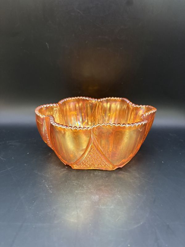 Glass. Carnival Glass. Small Bowl. Marigold Color. 6&quot;W