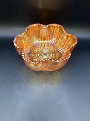 Glass. Carnival Glass. Small Bowl. Marigold Color. 6"W