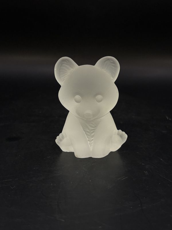 Crystal. Mexico. Kristaluxus. Frosted Teddy Bear. 2.5&quot;H