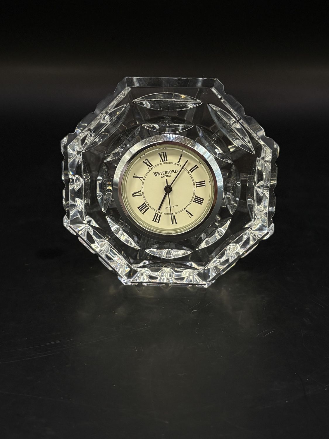 Clock. Ireland. Waterford. Tabletop Octagonal Clock. 2.75&quot;H