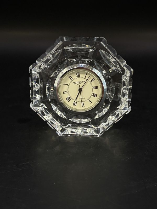 Clock. Ireland. Waterford. Tabletop Octagonal Clock. 2.75&quot;H