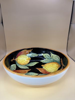 Ceramic. Italy. Baldini Ceramiche. Hand-Painted Lemon Design Bowl