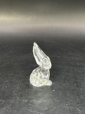 Crystal. Austria. Swarovski. Pelican with Green/Blue Color Shifting Eyes. 1.25"H