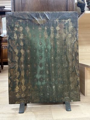 Furniture. USA. Fire Screen. Antique. Tapestry &amp; Brass. 18"W x 24"H