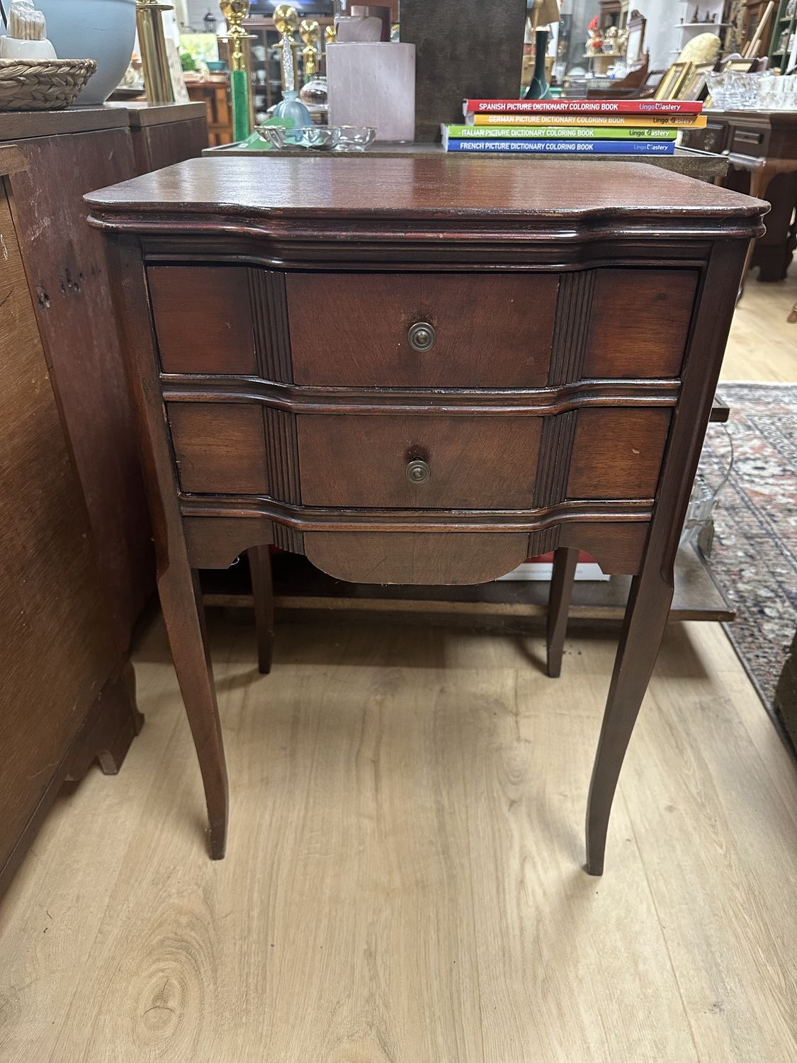 Furniture. USA. Side Table or Nightstand. Duncan Phyfe. Vintage/Antique. 2 Drawers.  18&quot;W x 26.5&quot;H