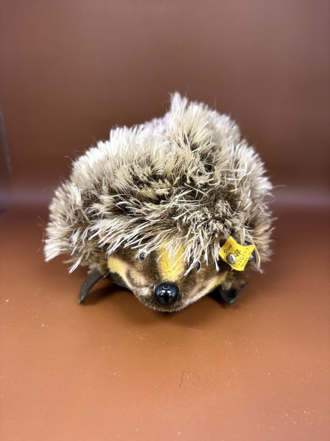 Plush. Germany. Steiff. Hedgehog. &quot;Joggi&quot;. Vintage. Mohair. 8&quot;L