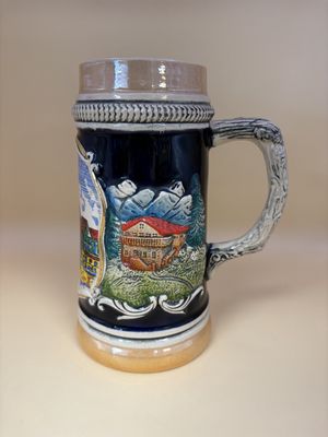 Stein. Germany. "Old Germany" Landcape w/ Houses and Mountains on Sides. 7"H