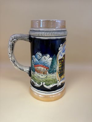 Stein. Germany. "Old Germany" Landcape w/ Houses and Mountains on Sides. 7"H