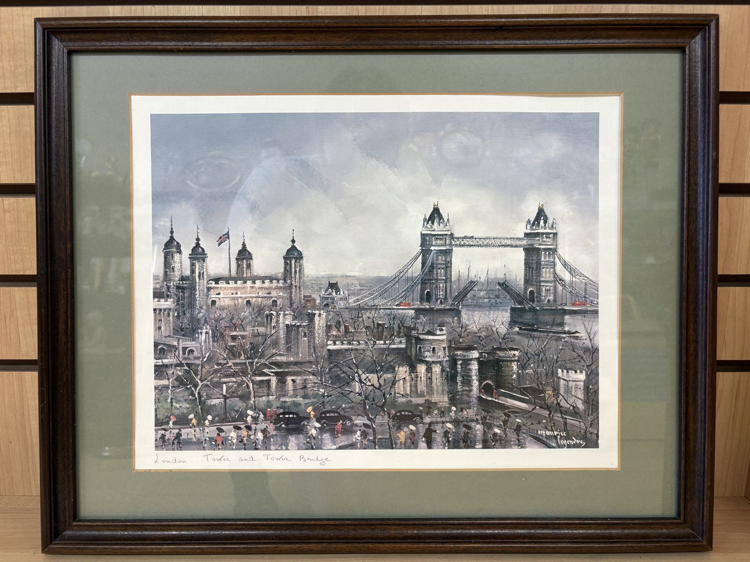 Artwork. Print. &quot;London Tower and Tower Bridge&quot; by Maurice Legendre.16.5&quot;W x 20.5&quot;H