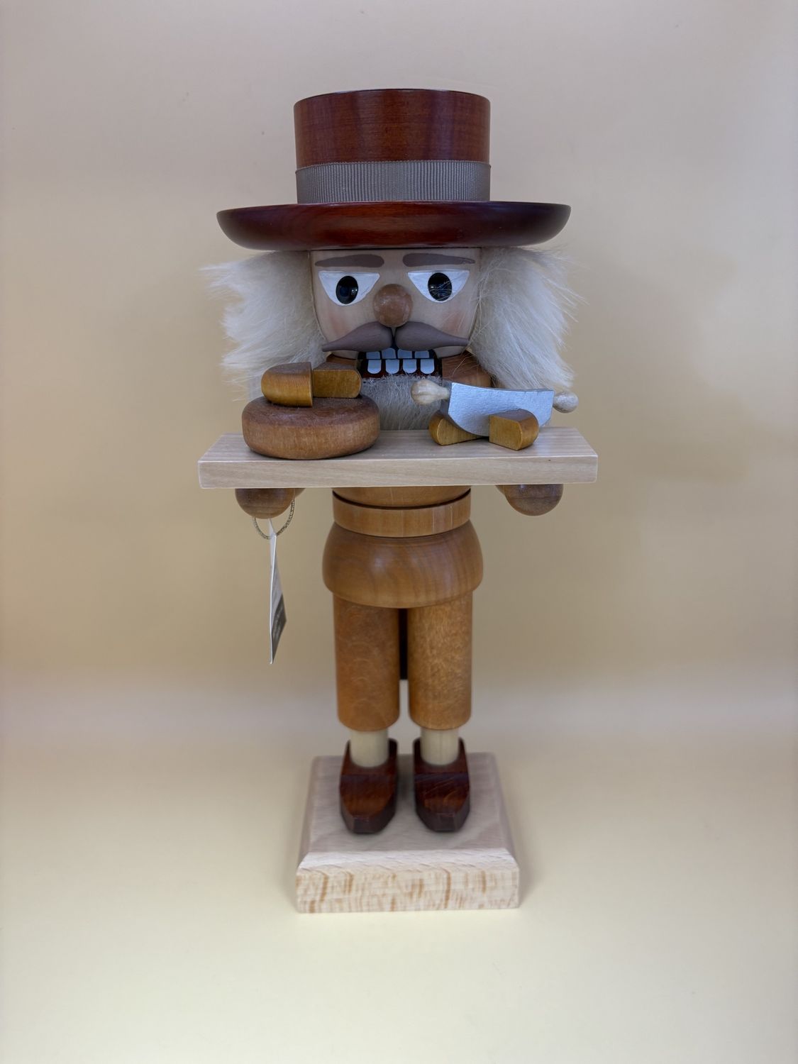 Nutcracker. Germany. Christian Ulbricht. Man with Cheese Board. 9.75&quot;H