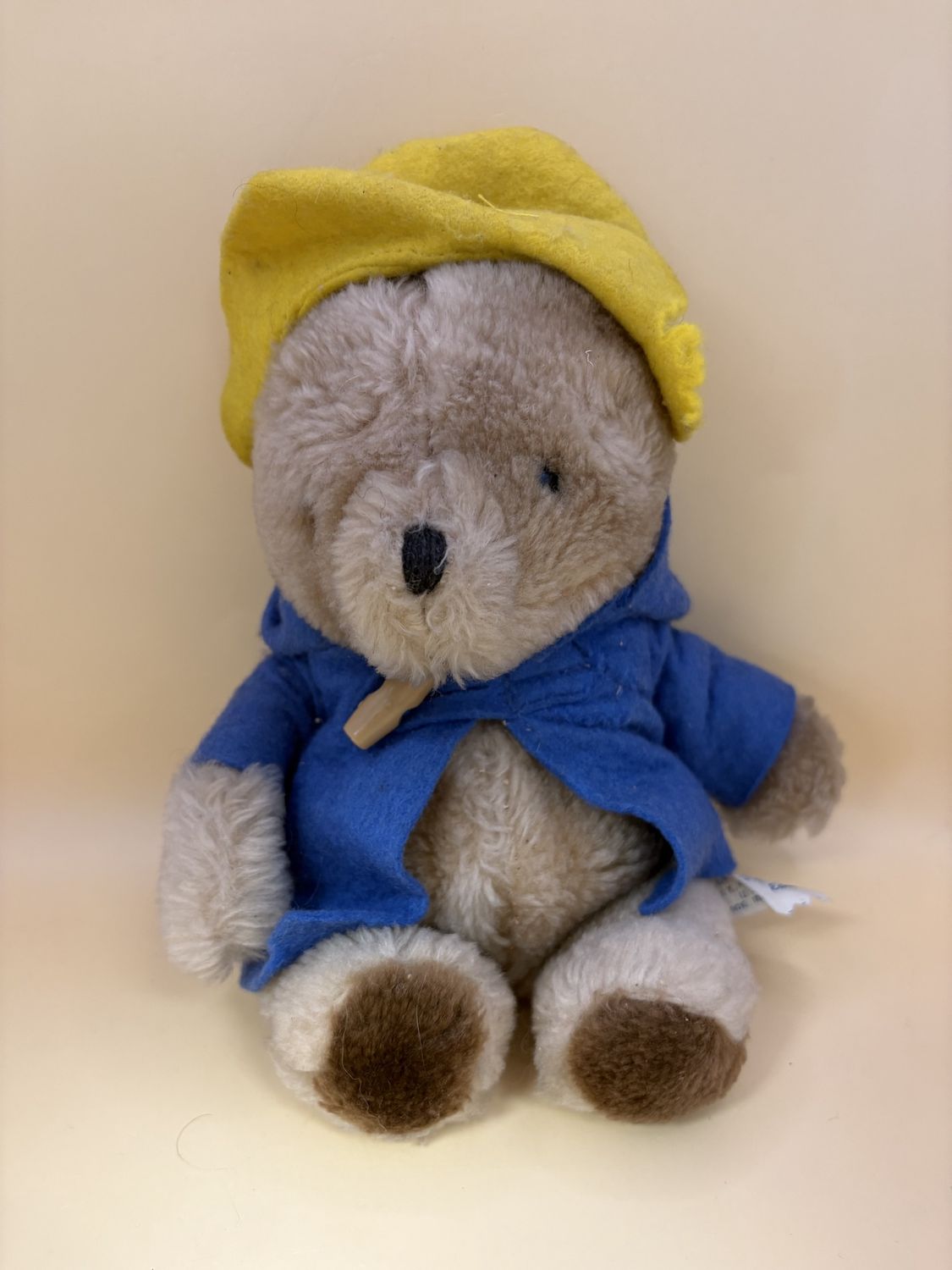 Plush. Paddington Bear w/ Yellow Hat. Vintage. 9&quot;H