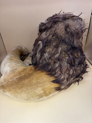 Plush. Germany. Steiff. Lion. "Leo". Vintage. Brown &amp; Blonde Mane &amp; Black Paw Pads. 17"L